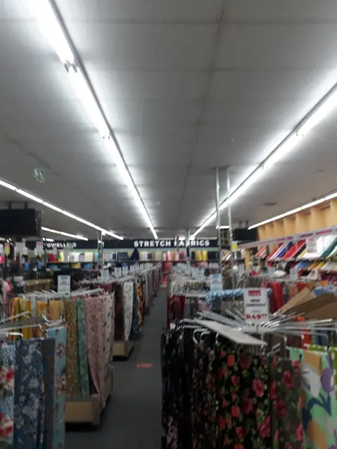 New fluorescent lighting over the shop floor at Habby & Lace